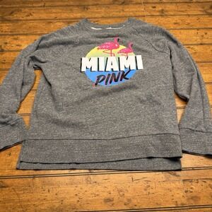 Victoria's Secret PINK Miami Small Pullover Sweatshirt Gray‎ FL